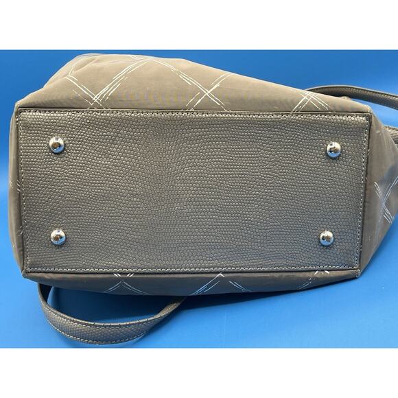 Vera Bradley Preppy Poly Ella Burnished Pewter Large Tote Bag Double Handles - Picture 7 of 12